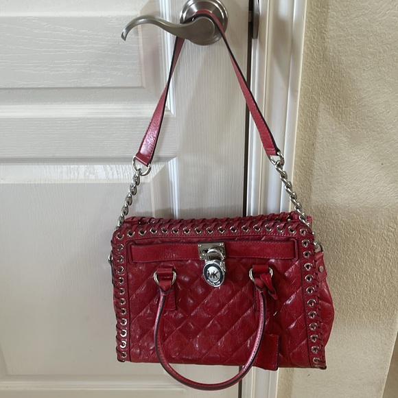 Michael Kors Hamilton Hippie Grommet Red bag - Picture 2 of 8